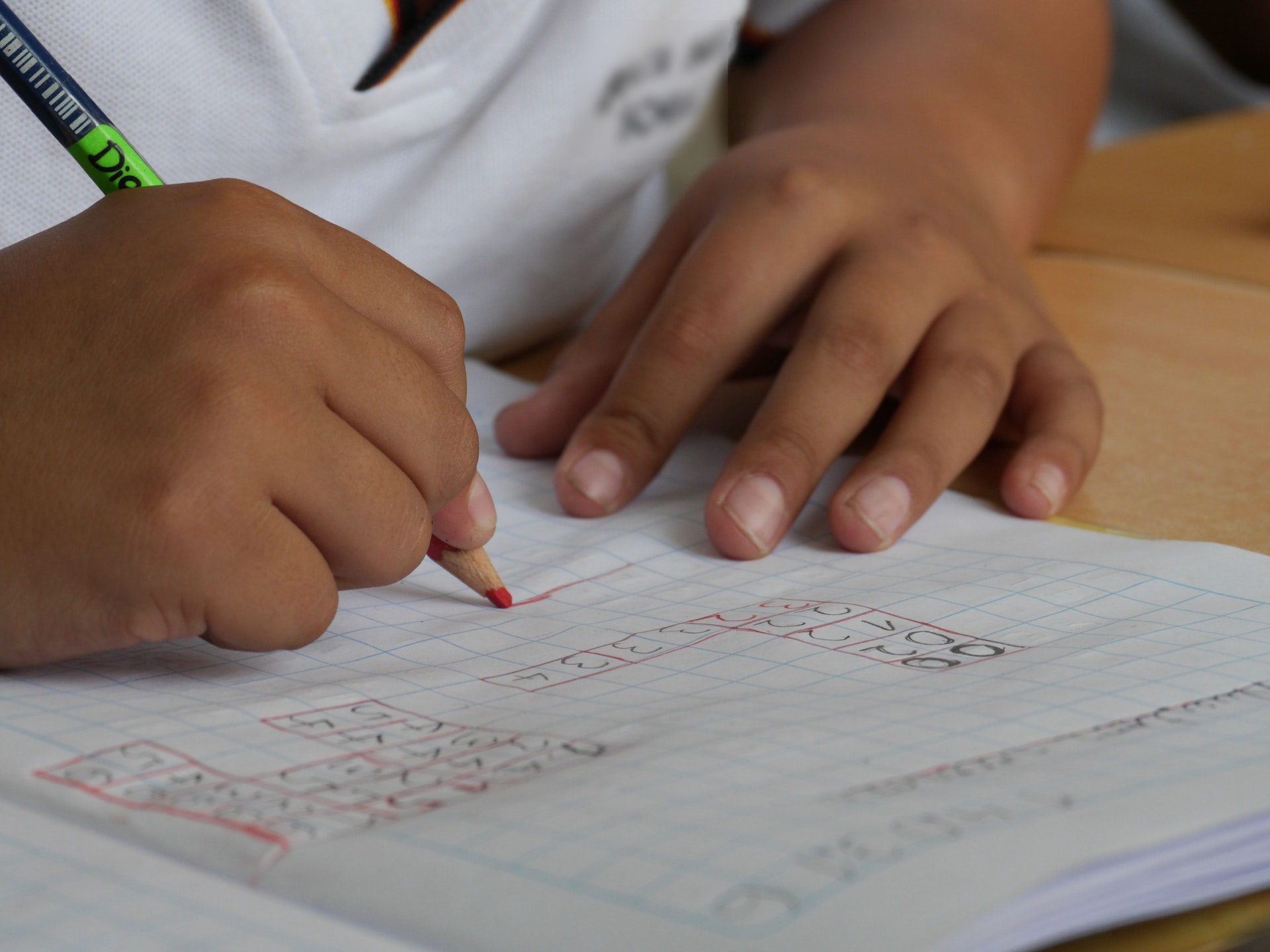 Schüler macht Schulaufgaben